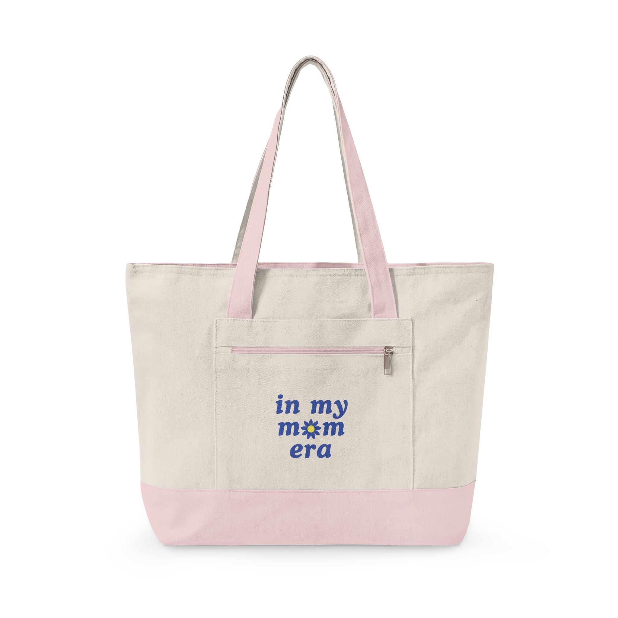 In My Mom Era Embroidered Zippered Tote